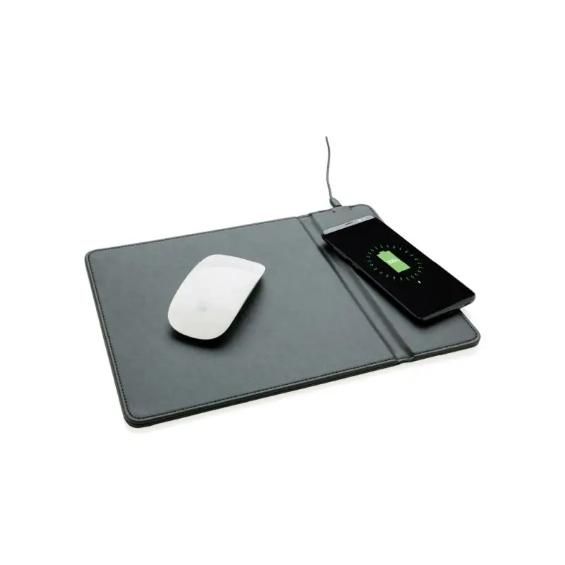 Schwarzes Mauspad mit 5W Kabellos-Ladefunktion - Effizientes und Elegantes Design