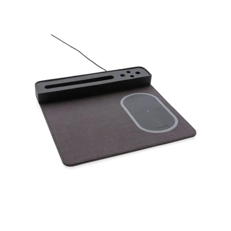 Schwarzes Air Mousepad mit 5W Induktionsladegerät & USB-Anschluss