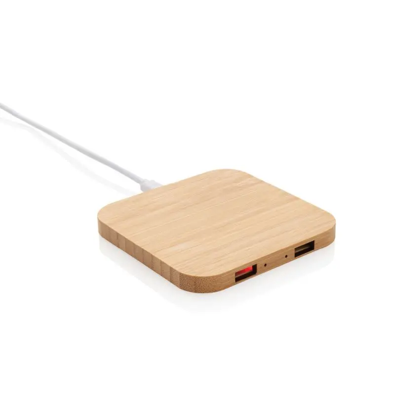 5W Kabelloses Ladegerät aus Bambus mit USB-Anschluss - Braun Nachhaltiges Design, Leicht zu bedienen