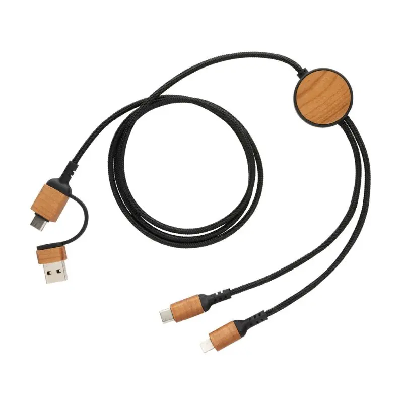 Ohio 6-in-1 Kabel aus RCS-zertifiziertem recyceltem Kunststoff - Schwarz
