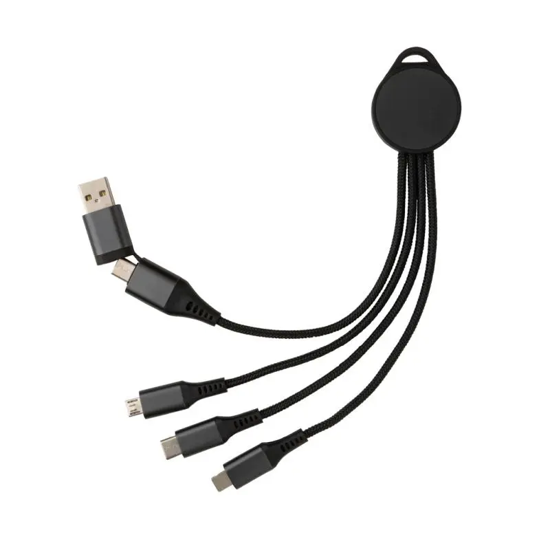 Terra 6-in-1 Ladekabel aus RCS-recyceltem Aluminium - Grau