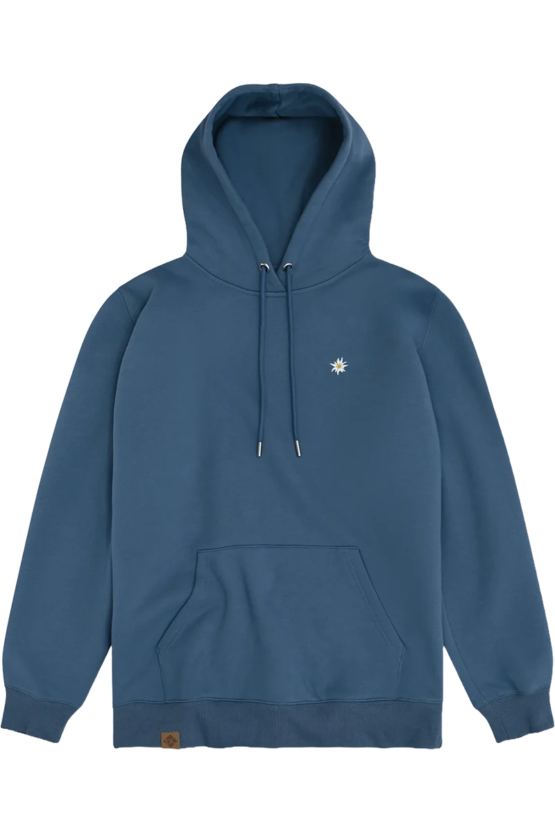 Herren Hoodie mit Edelweiß und Kapuze - stahlblau