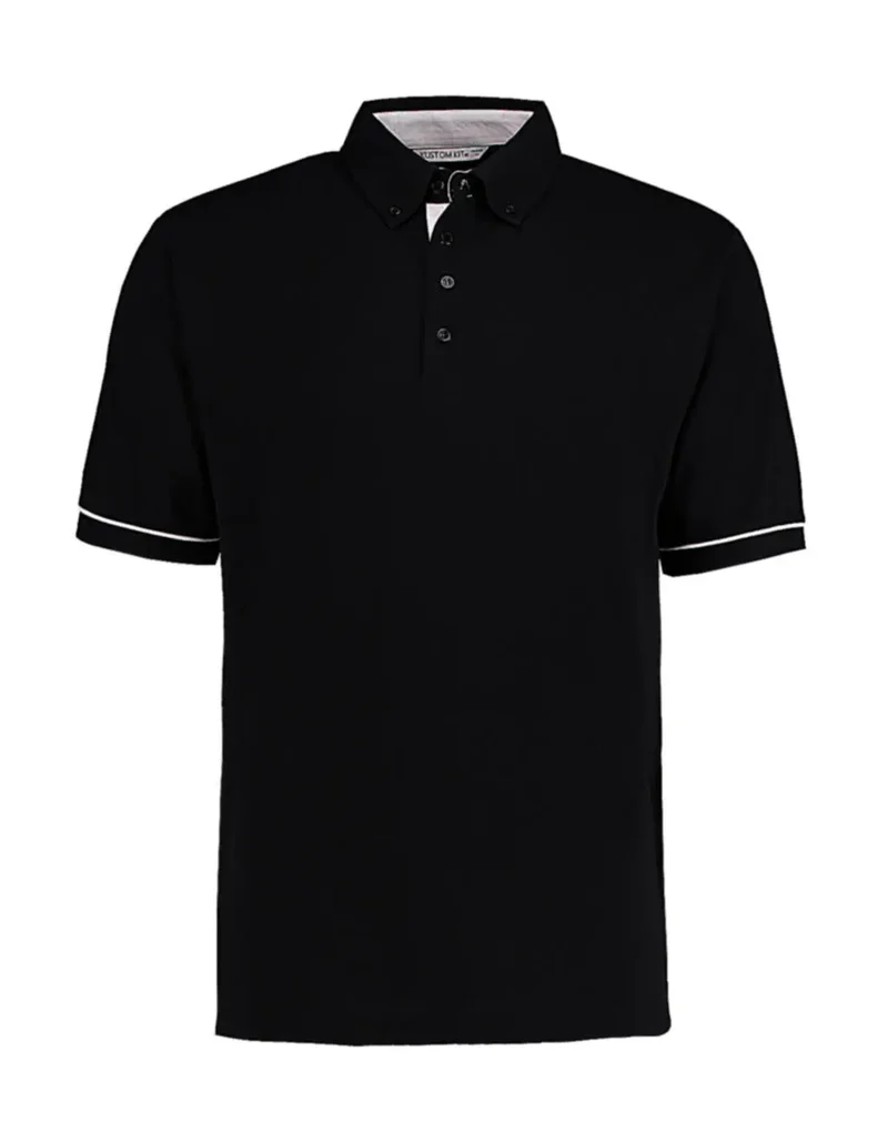 Klassisches Fit Polo-Shirt mit Kontrastknopf und Kragen