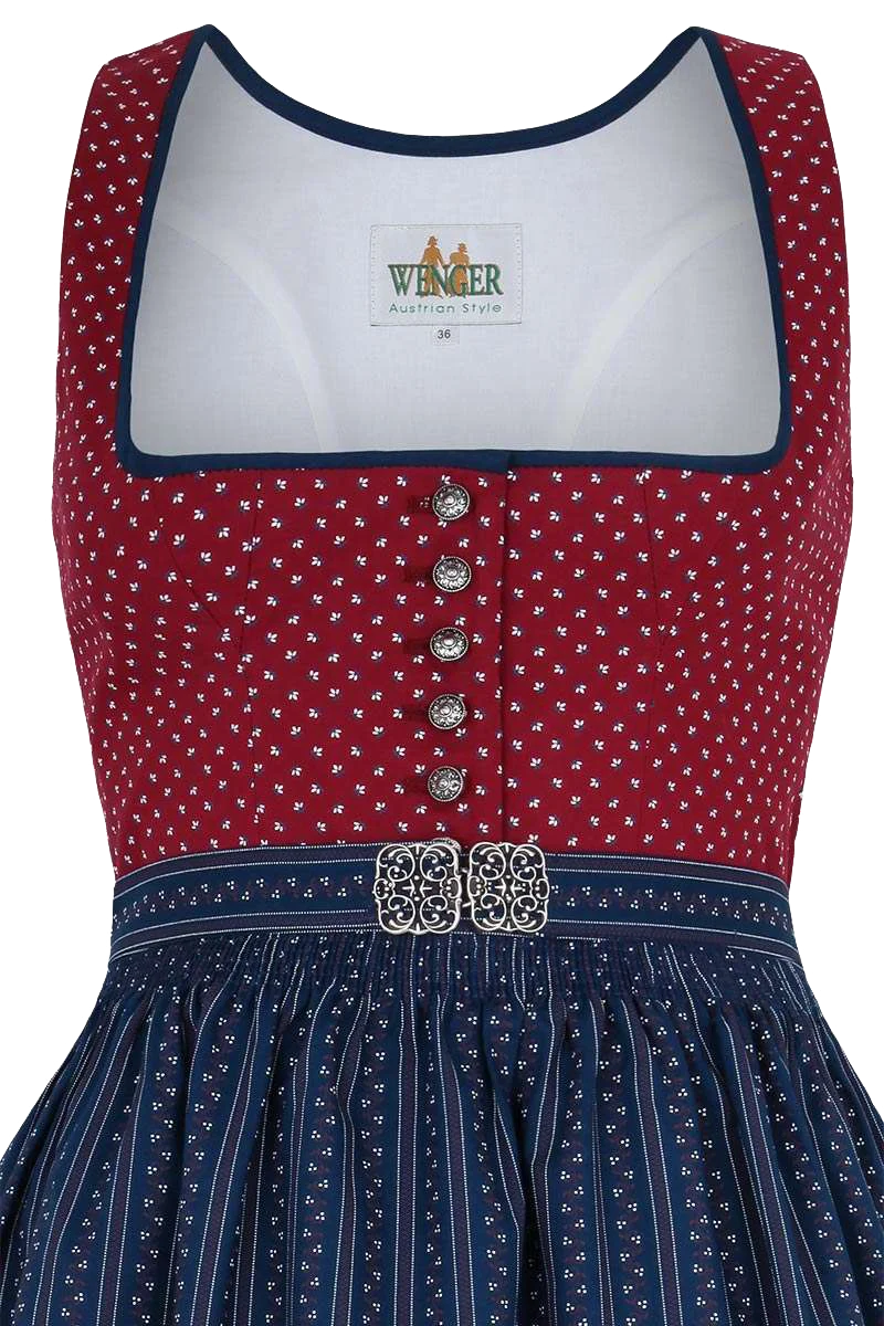 Baumwolldirndl mit Broschen-Schürze