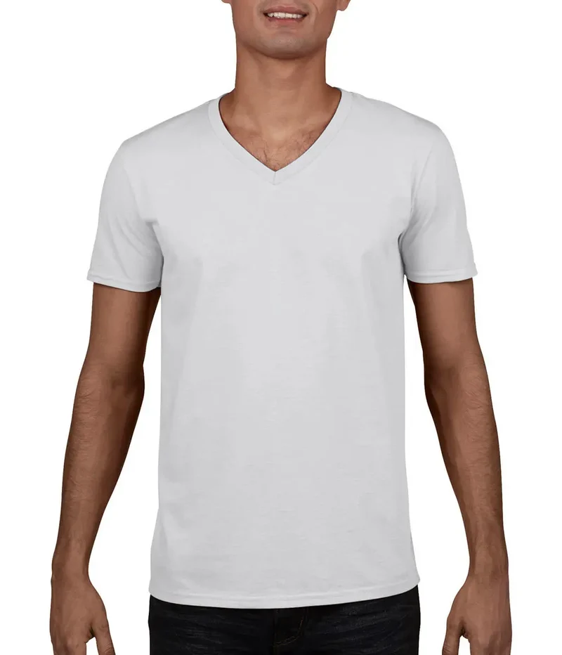 Herren V-Ausschnitt T-Shirt aus Softstyle Baumwolle
