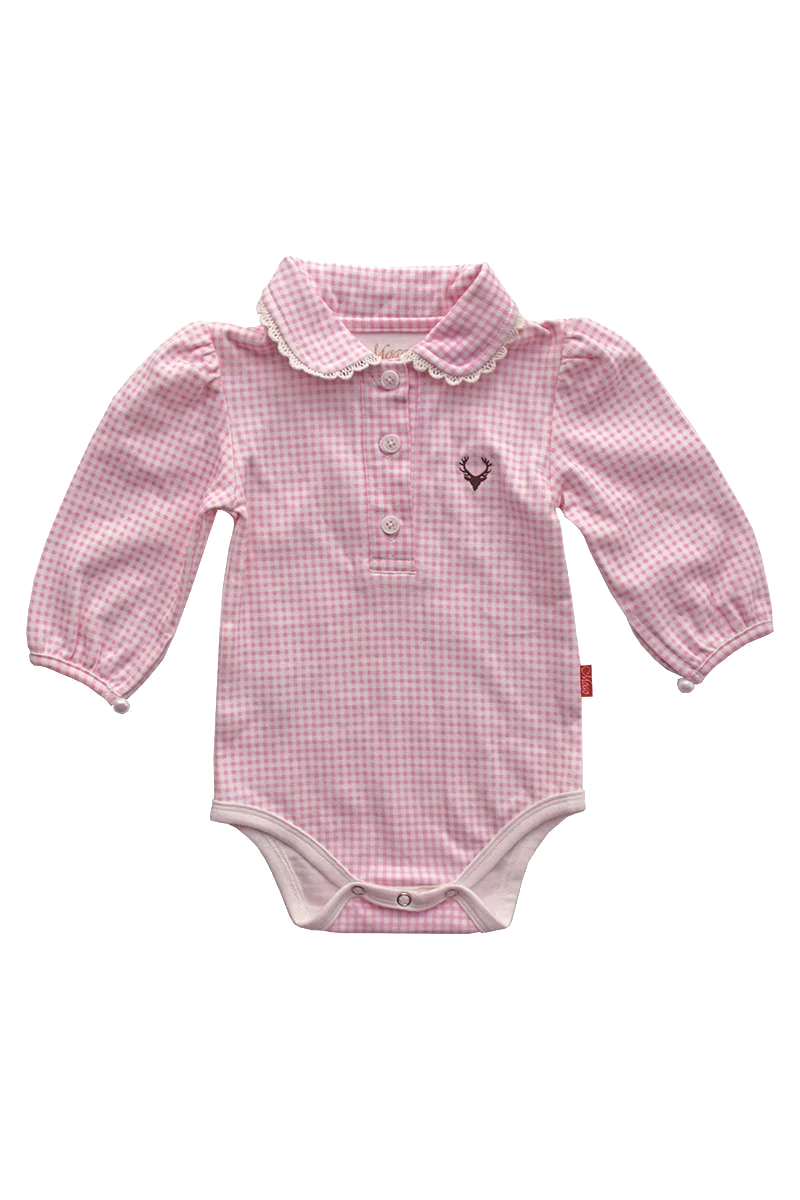 Mädchen Baby Body Vichy Karo langarm