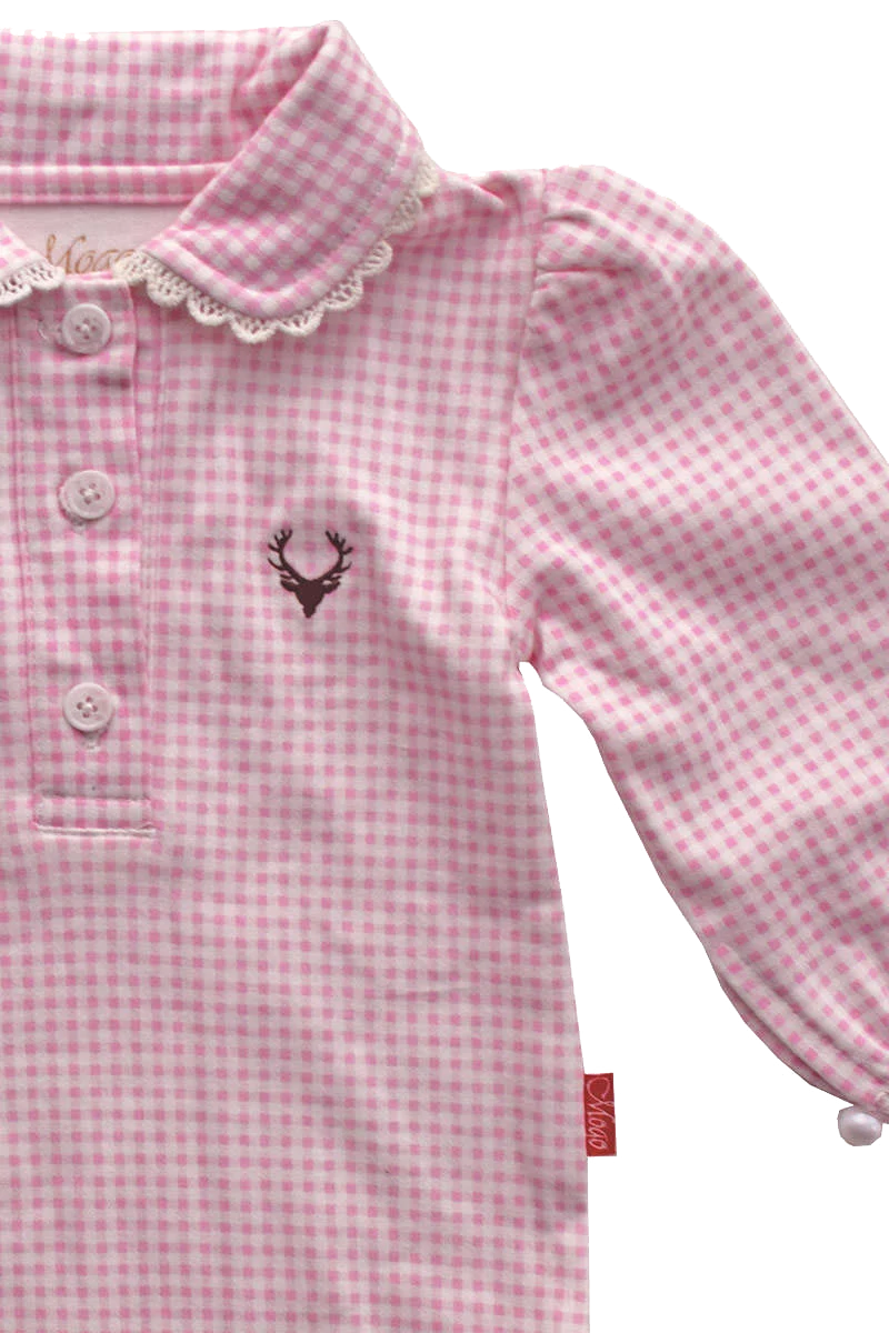 Mädchen Baby Body Vichy Karo langarm