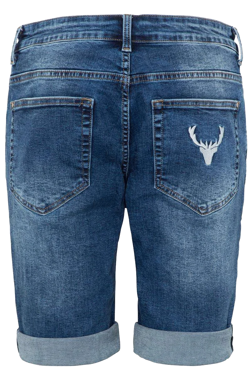 Herren Jeans kurz Stickerei