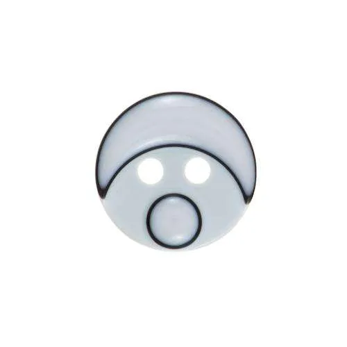 Kinderknopf Smiley Weiß 14 mm – Kunststoffknopf KK-110WEISS