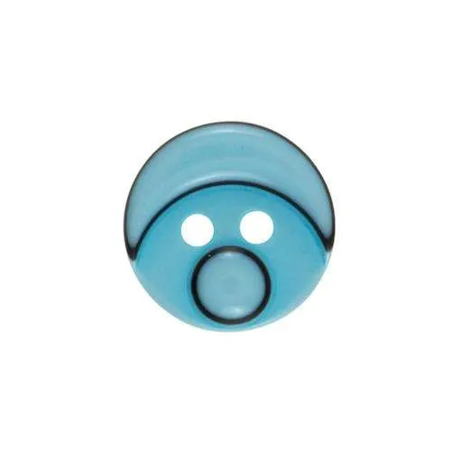 Kinderknopf Smiley 14 mm – Kunststoffknopf KK-110TUERKIS