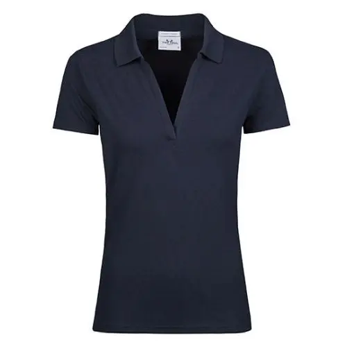Damen Luxus Stretch V-Ausschnitt Poloshirt - Schick und Komfortabel
