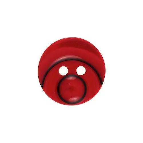 Kinderknopf Smiley Rot 14 mm – Kunststoffknopf KK-110ROT