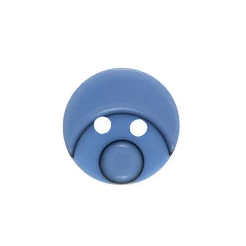Kinderknopf Smiley Blau 14 mm – Kunststoffknopf KK-110HBLAU