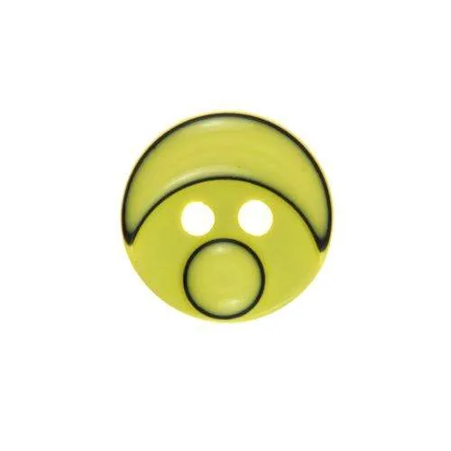 Kinderknopf Smiley Gelb 14 mm – Kunststoffknopf KK-110GELB