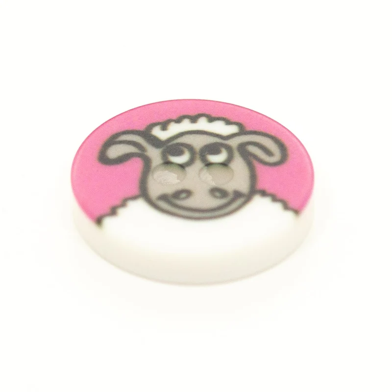 Kinderknopf Schaf Rosa 12 mm – Kunststoffknopf KK-10-ROSA