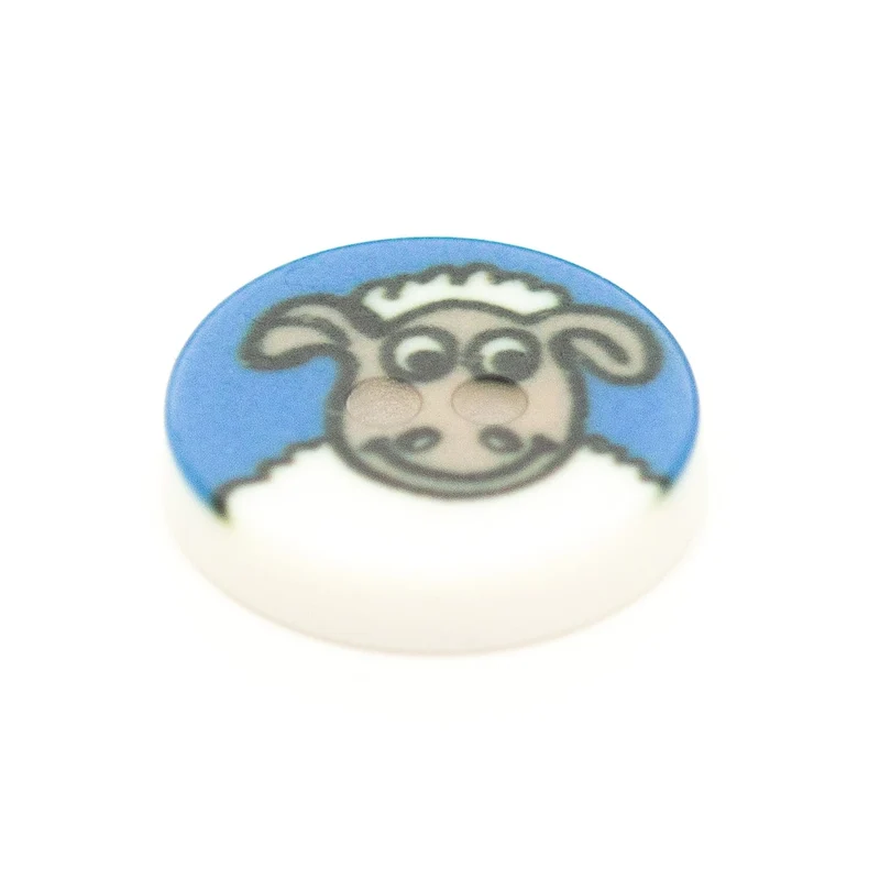 Kinderknopf Schaf Blau 12 mm – Kunststoffknopf KK-10-BLAU