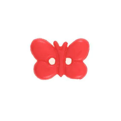 Kinderknopf Schmetterling Rot 14 mm – Kunststoffknopf KK-37ROT