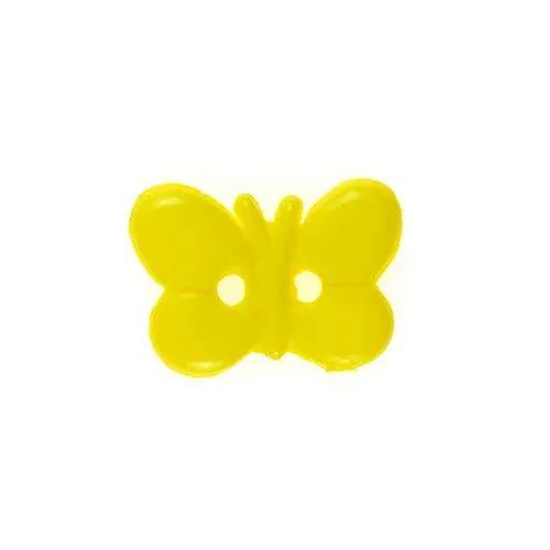 Kinderknopf Schmetterling Gelb 14 mm – Kunststoffknopf KK-37GELB