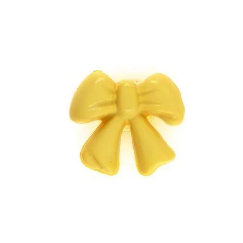 Kinderknopf Schleife Gelb 14 mm – Kunststoffknopf KK-17GELB