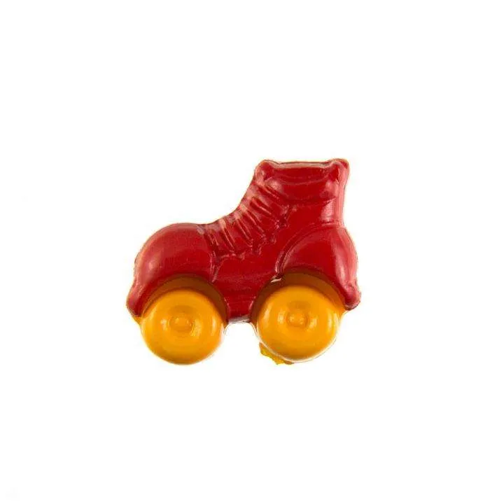 Kinderknopf Rollschuh Rot 16 mm – Kunststoffknopf KK-150-ROT-5