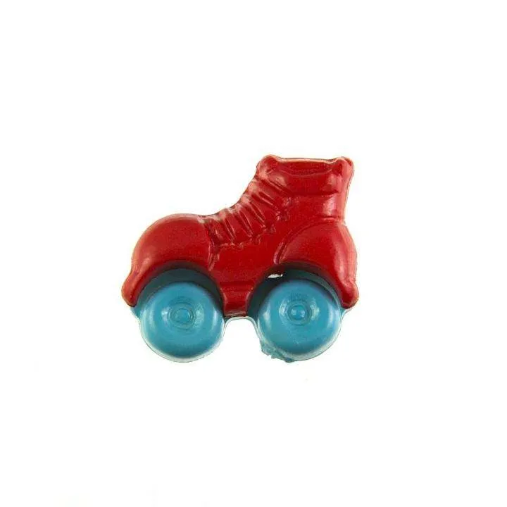 Kinderknopf Rollschuh Rot 16 mm – Kunststoffknopf KK-150-ROT-4