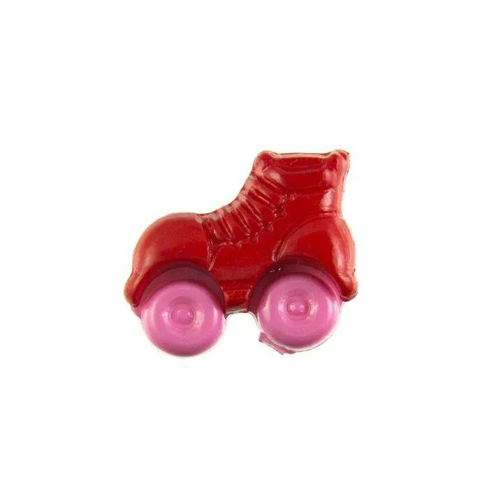 Kinderknopf Rollschuh Rot 16 mm – Kunststoffknopf KK-150-ROT-3