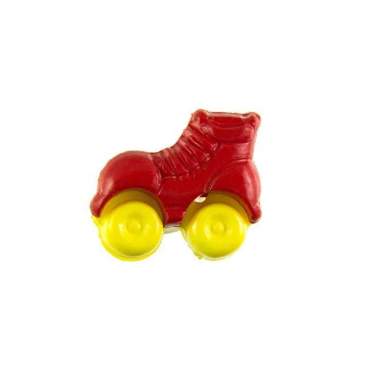 Kinderknopf Rollschuh Rot 16 mm – Kunststoffknopf KK-150-ROT-2