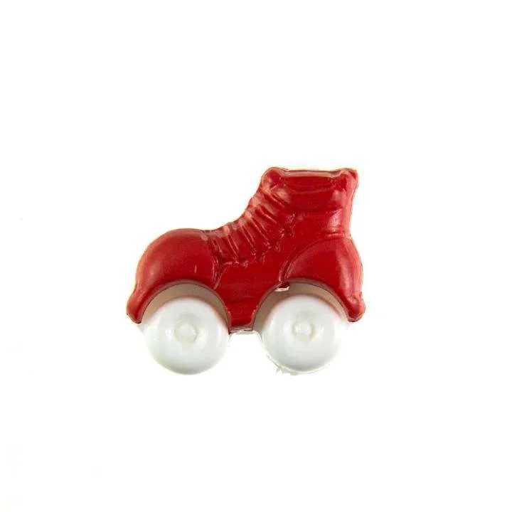 Kinderknopf Rollschuh Rot 16 mm – Kunststoffknopf KK-150-ROT-1