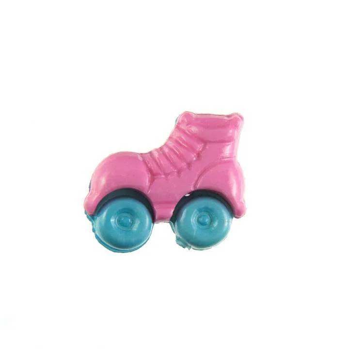 Kinderknopf Rollschuh Rosa 16 mm – Kunststoffknopf KK-150-ROSA-3