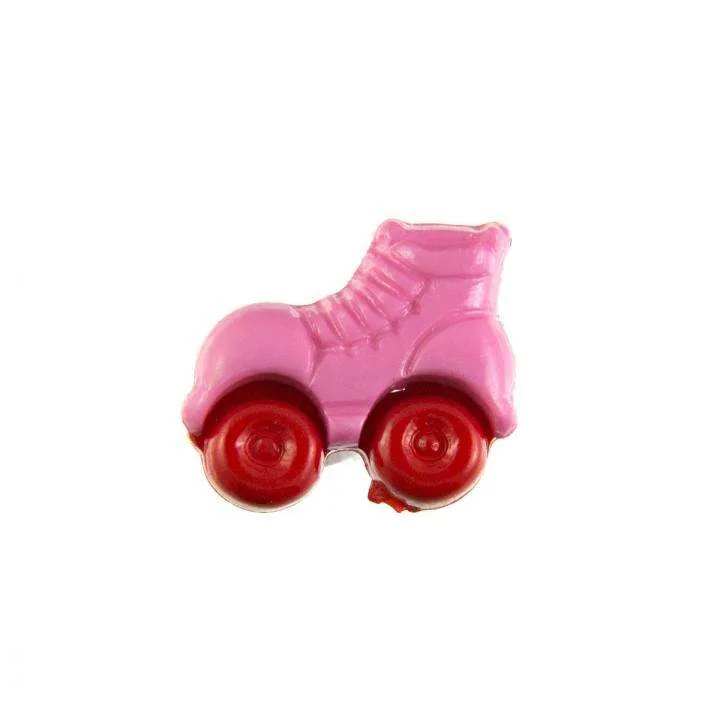 Kinderknopf Rollschuh Rosa 16 mm – Kunststoffknopf KK-150-ROSA-2