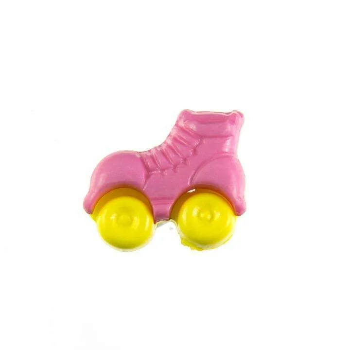 Kinderknopf Rollschuh Rosa 16 mm – Kunststoffknopf KK-150-ROSA-1