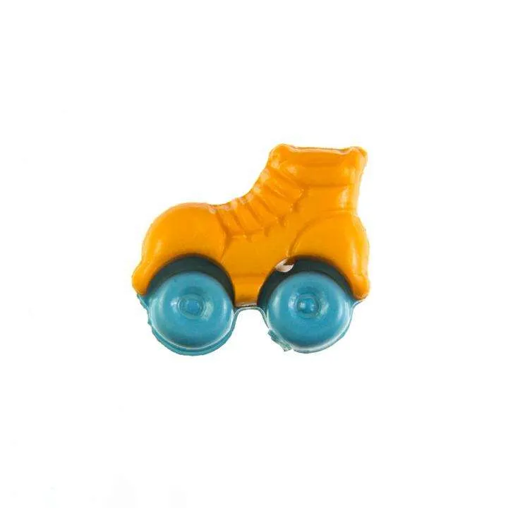 Kinderknopf Rollschuh Orange 16 mm – Kunststoffknopf KK-150-ORANGE-5