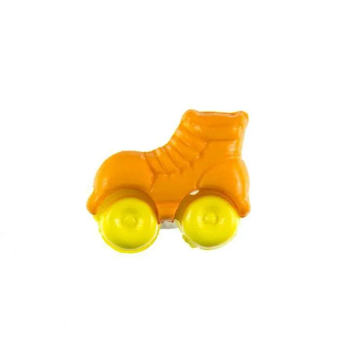 Kinderknopf Rollschuh Orange 16 mm – Kunststoffknopf KK-150-ORANGE-4