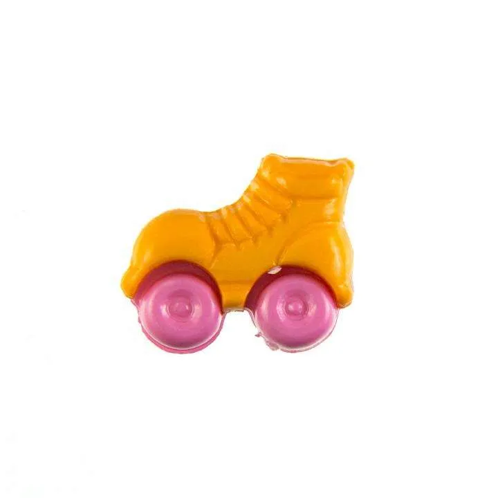 Kinderknopf Rollschuh Orange 16 mm – Kunststoffknopf KK-150-ORANGE-3
