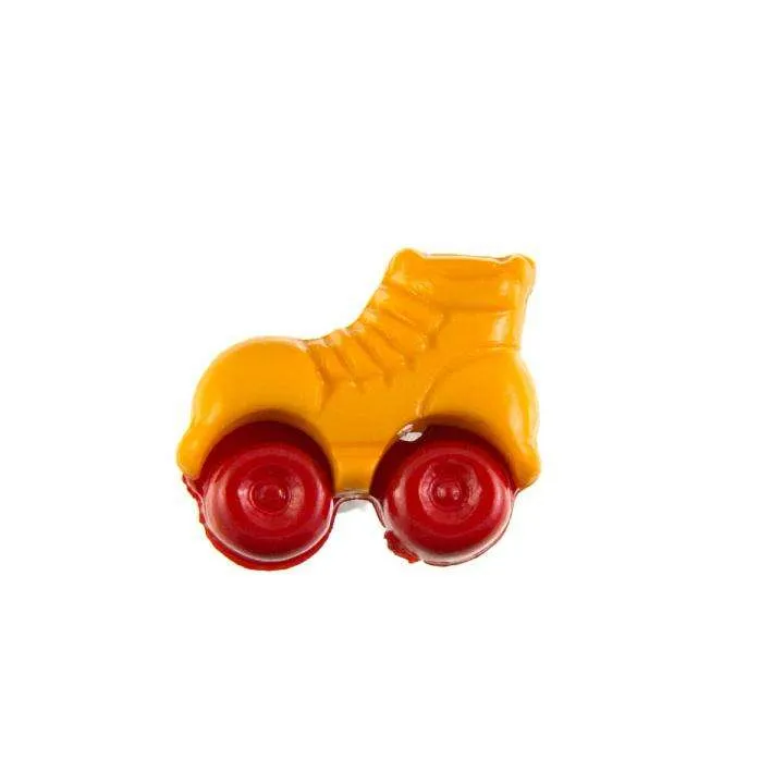 Kinderknopf Rollschuh Orange 16 mm – Kunststoffknopf KK-150-ORANGE-2