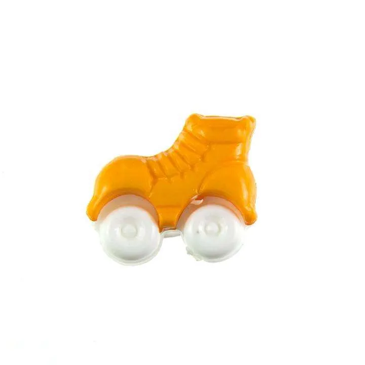 Kinderknopf Rollschuh Orange 16 mm – Kunststoffknopf KK-150-ORANGE-1