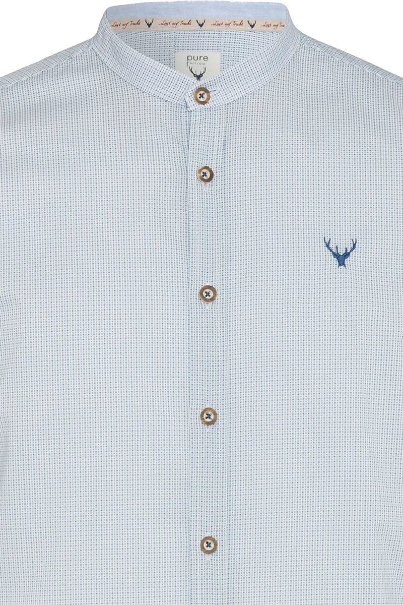 Herren Slim Fit-Trachtenhemd gemustert - blau