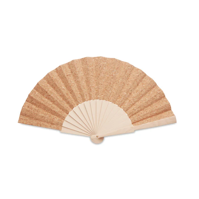 Handfächer aus Holz mit Korkstoff