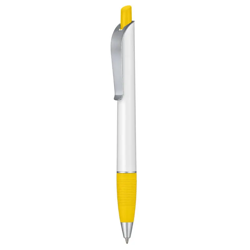 Kugelschreiber BOND - Weiß & Zitronengelb, Stilvoller Zweifarbiger Stift
