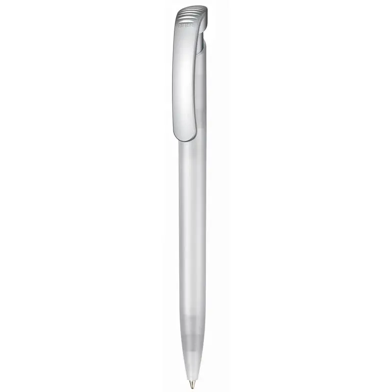 Kugelschreiber CLEAR FROZEN SI - Frost-Weiß, Transparenter Eiskalter Schreibstift