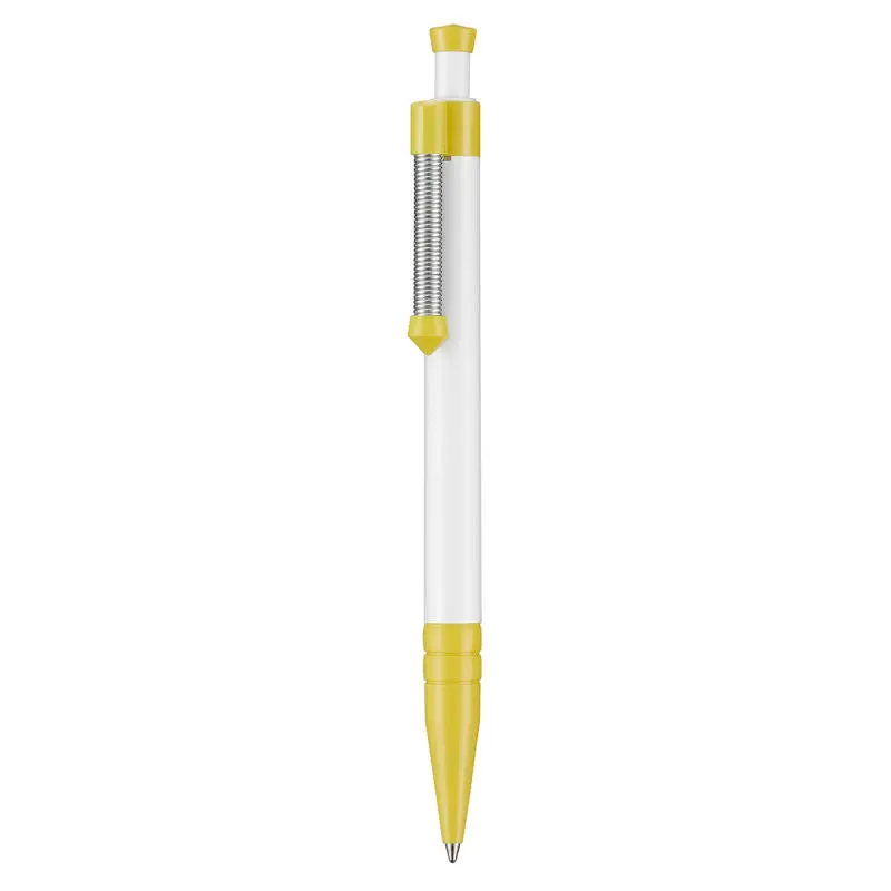 Kugelschreiber SPRING - Frühlingshaft Weiß & Zitronengelb, Eleganter Schreibstift