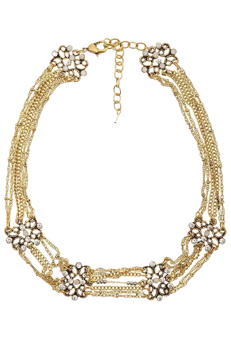 Trachten-Collier mit Schmucksteinen