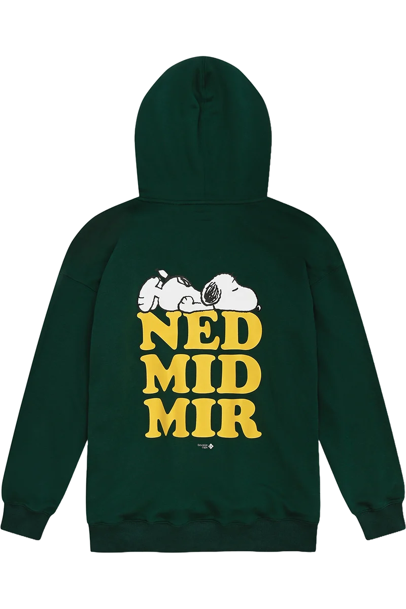 Unisex Hoodie mit Peanuts Stickerei und Druck 'Ned mit mir'
