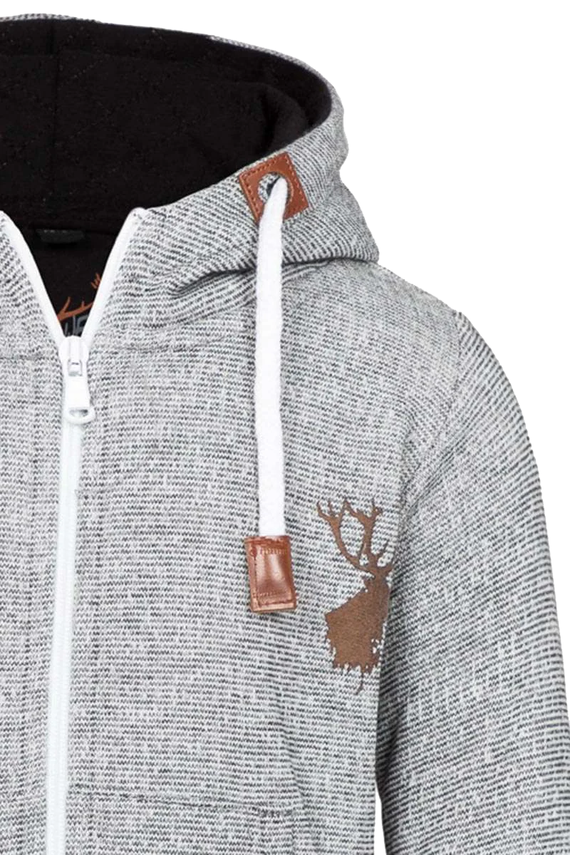 Trachten Sweatjacke Kapuze grau