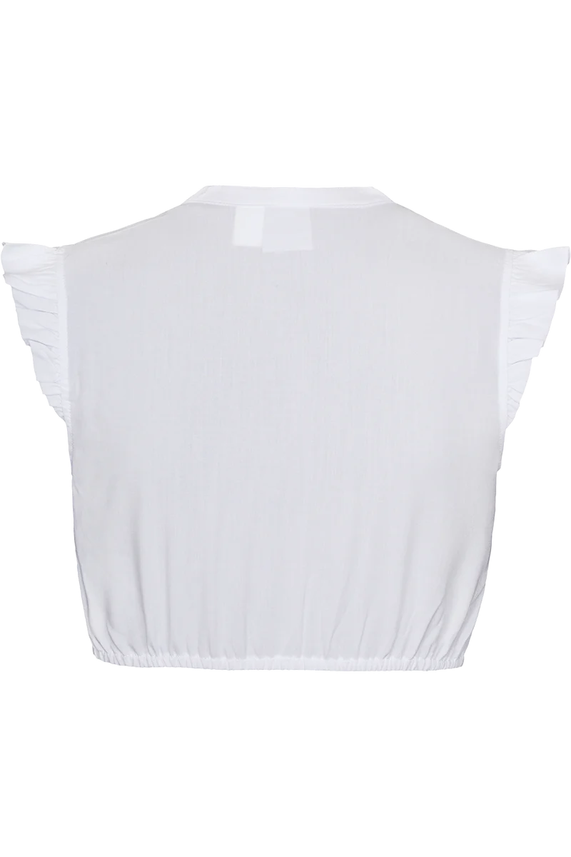 Dirndlbluse mit Stehkragen Biesen und Schleifenband