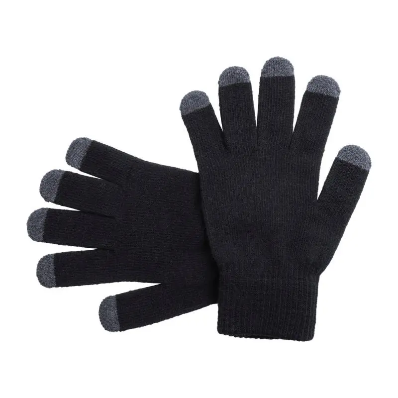 Tellar Touchscreen Handschuhe: Schwarz-Grau, Bequem, Funktional für kalte Tage