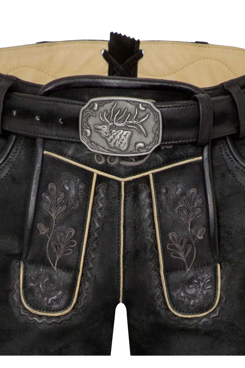 Herren Lederhose kurz mit Gürtel