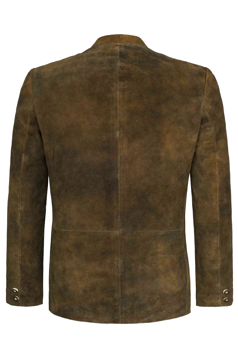 Herren Lederjacke Trachtenjanker braun