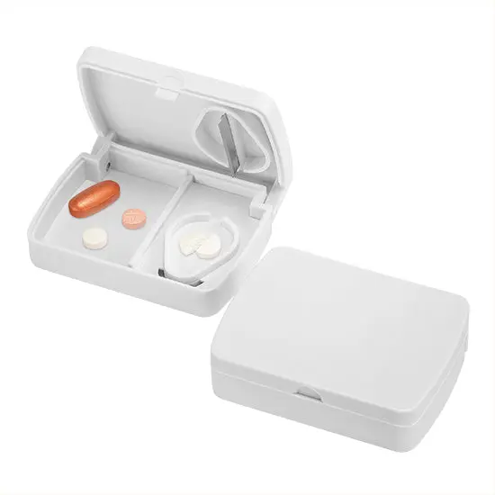 Omega Pillendose mit Tablettenteiler - Weiß – Organisiert & Praktisch