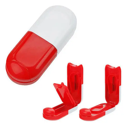 Pillendose Tablettenform (3 Fächer) – Weiß-Rot, praktische und stilvolle Aufbewahrungslösung für Medikamente